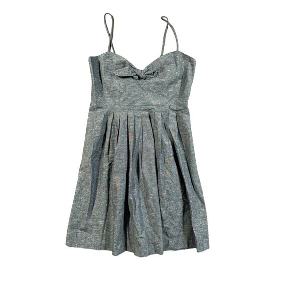 Madewell Chambray Tie-Front Cutout Cami Dress Women’s Size 4 Mini Smocked Blue - Picture 2 of 16